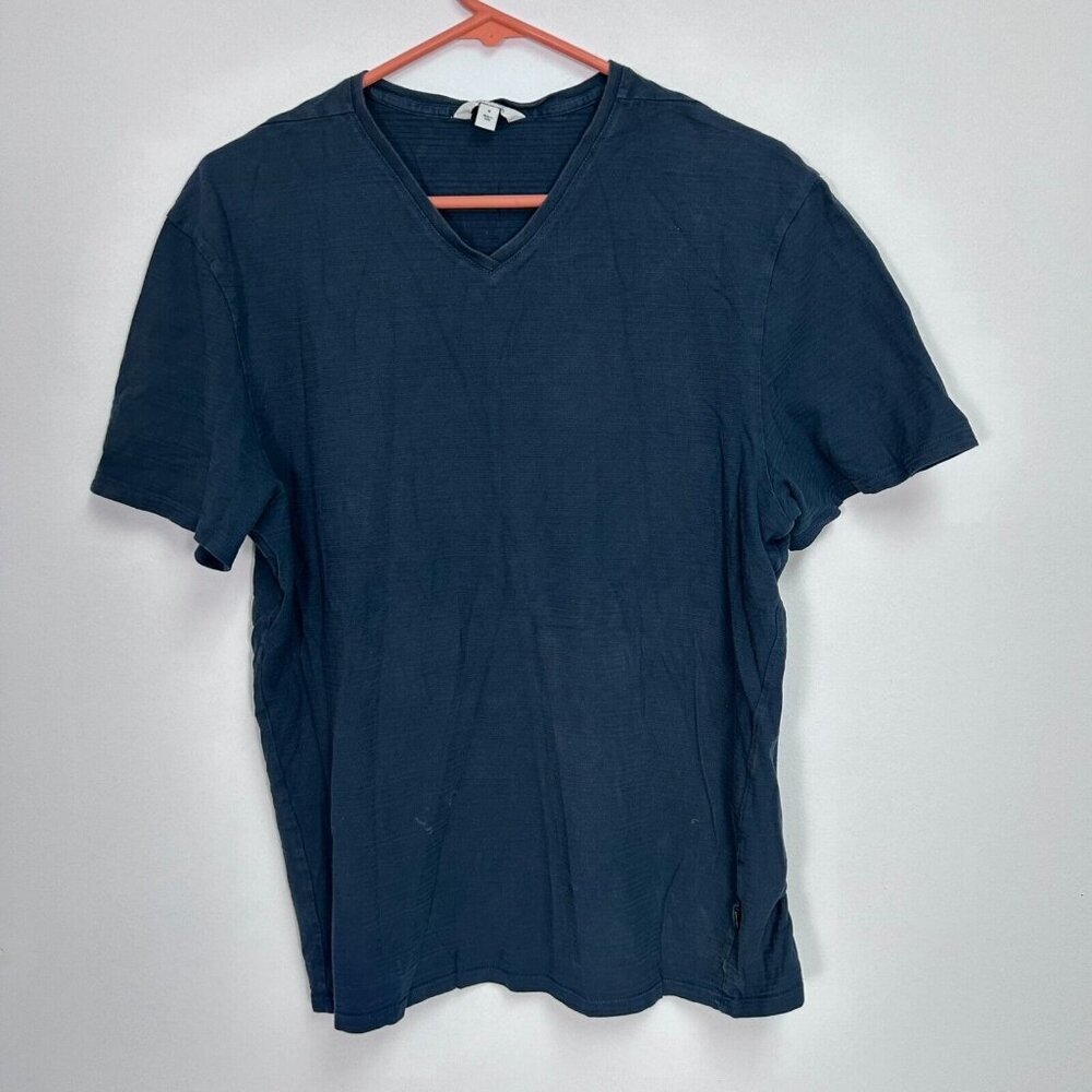 Calvin Klein Mens V-neck Tee T-Shirt Size Medium Navy Blue Short Sleeve Casual
